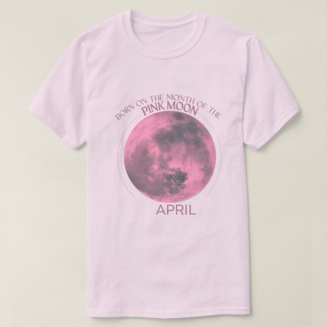 Birth Moon T-shirt Design |abril |Lua rosa (Frente do Design)