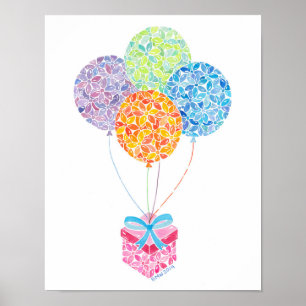 Birthday Balloons Impressão