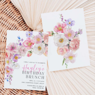 Birthday Brunch, Imprimível Convite para flores se