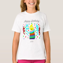 Birthday Candle Greetings Girls Basic T-Shirt