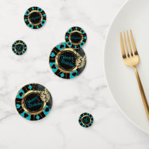 Birthday Casino Poker Chip - Teal