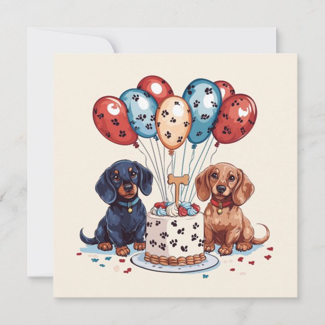 Birthday Dachshund Dogs (Frente)