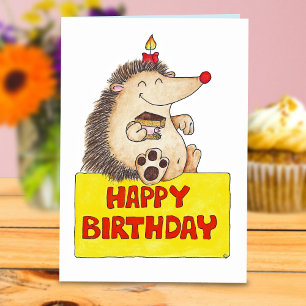 BIRTHDAY HEDGEHOG cartão de saudação de Nicole Jan