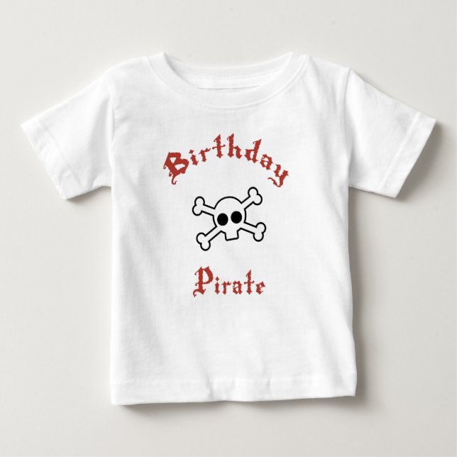 Birthday Pirate Skull T-shirt Baby (Frente)