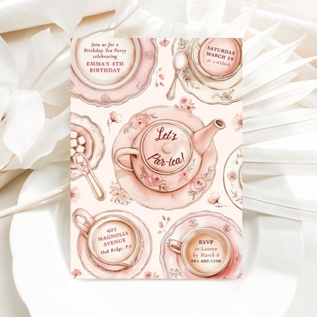 Birthday Tea Convite de festas (Criador carregado)