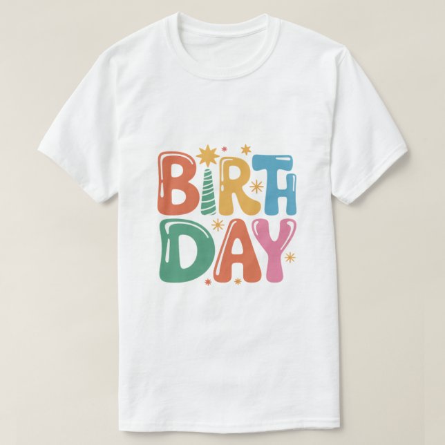 Birthday Typography T-Shirt Design with Transparen (Frente do Design)