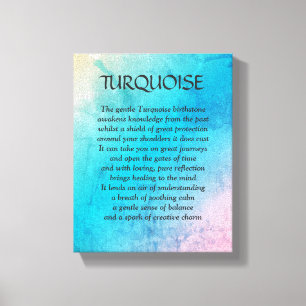 Birthstone de turquesa - canvas de arte do poema