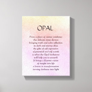 Birthstone do Opal - canvas de arte do poema de