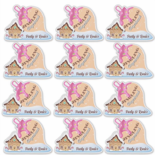 Biscoito de Gengibre Tilintante 12 Adesivos (Frente)
