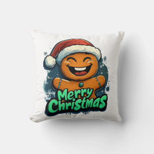Biscoito de Natal Alegre Homem Feliz Almofada
