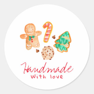 Biscoito de Natal feito à mão com adesivo de amo