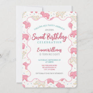 Biscoitos de animais Foscos Doce Convite de Aniver