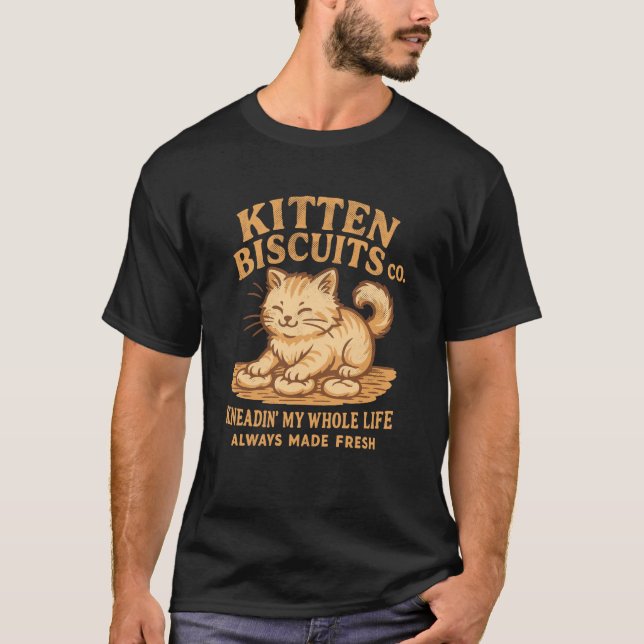 Biscoitos de Kitten Co. Camisa Alaranjada De Gato  (Frente)
