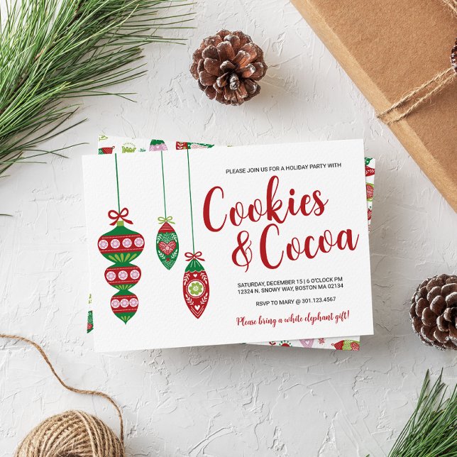 Biscoitos e Convites de festas de Natal de Cacau (Criador carregado)