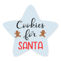 Biscoitos para adesivos de estrela do Papai Noel