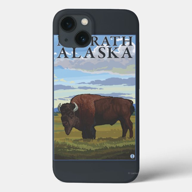 Bison Scene - McGrath, Alaska (Verso)