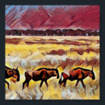 Bisons Para Casa No Range Pop Art, Poster<br><div class="desc">Imagem em um design de arte pop são Bisons na faixa</div>