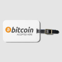Bitcoin BTC Aceito Aqui | Etiqueta de Bagagem