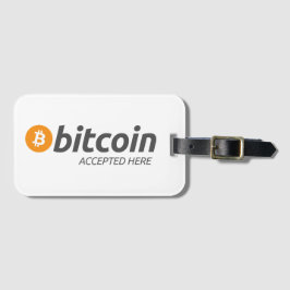 Bitcoin BTC Aceito Aqui | Etiqueta de Bagagem