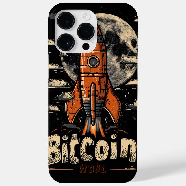Bitcoin hodl and rocket to the moon design (Verso)