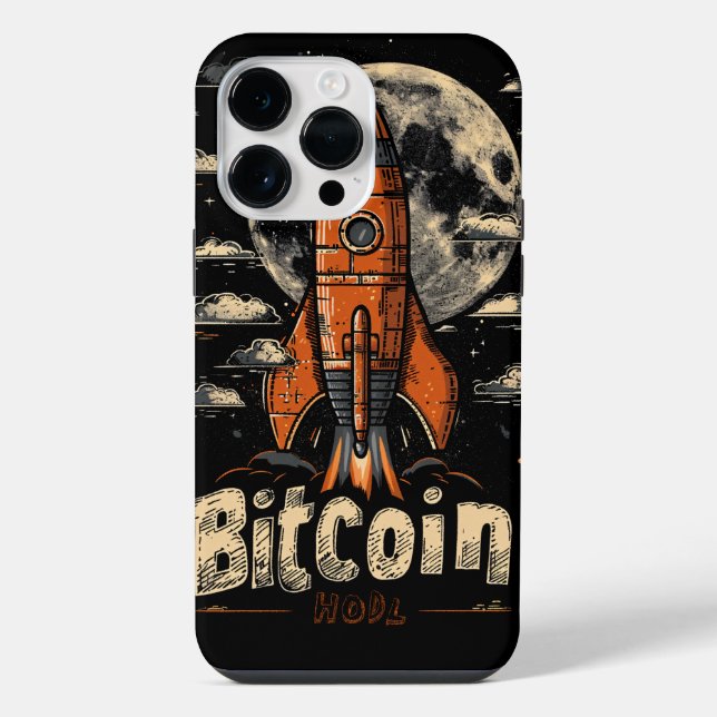 Bitcoin hodl and rocket to the moon design (Verso)