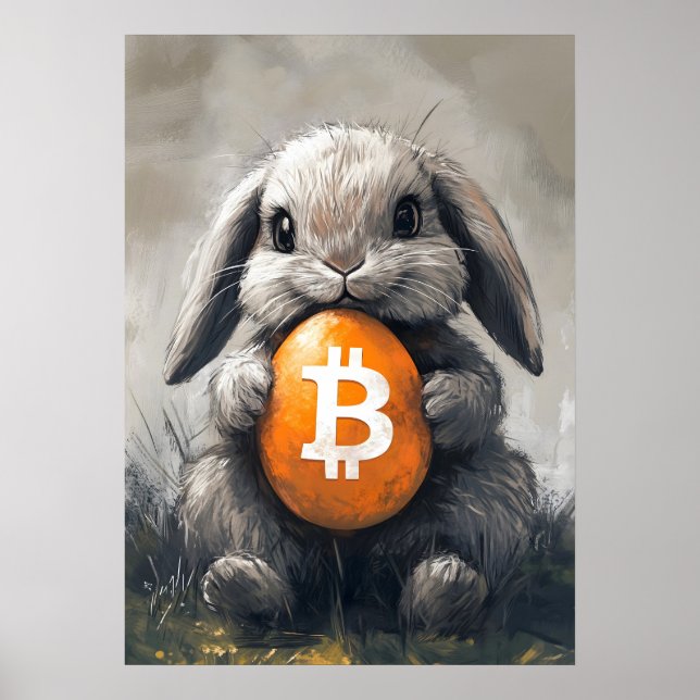 Bitmoeda Rabbit Hole Crypto Bunny Poster (Frente)