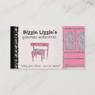 Bizzie Lizzie Zebra and Dots Cartão de visita