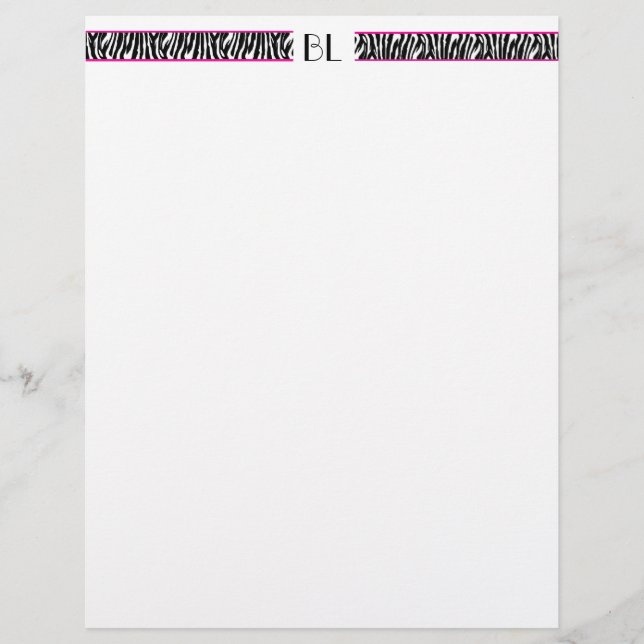 Bizzie Lizzie Zebra Letterhead (Frente)
