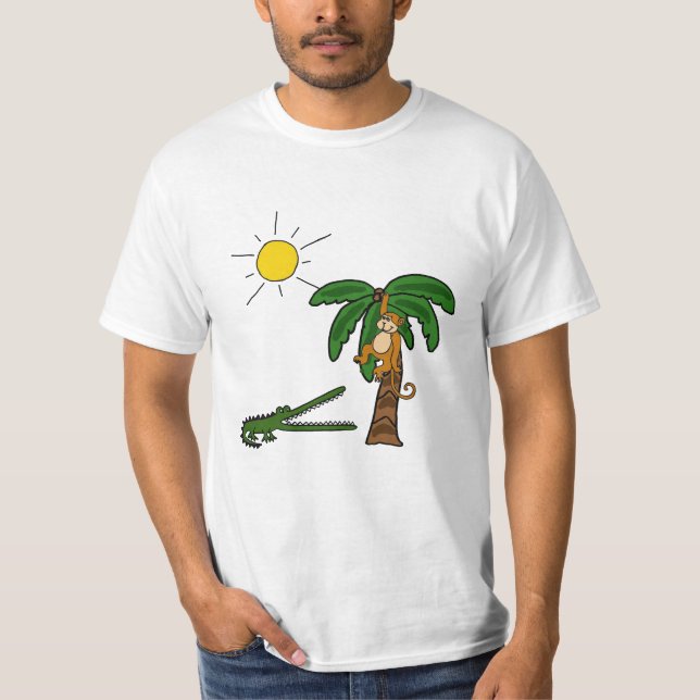 BJ camisa da praia de Croc e de macaco (Frente)