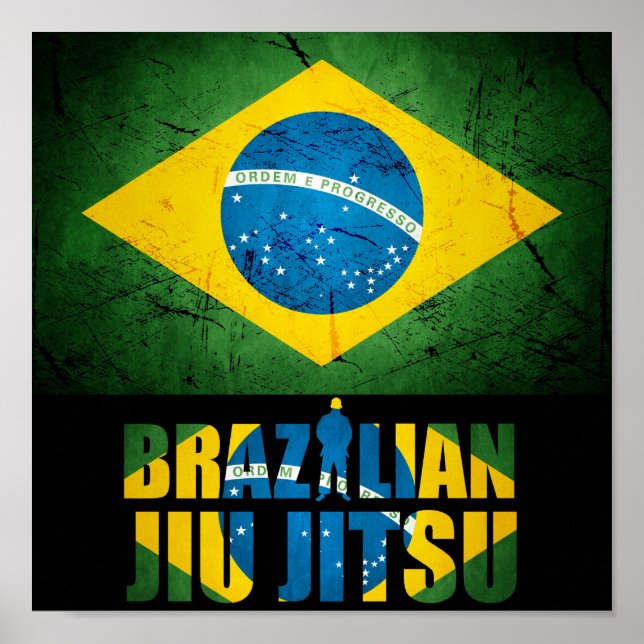 BJJ brasileiro Jiu Jitsu - Poster de bandeira bras (Frente)