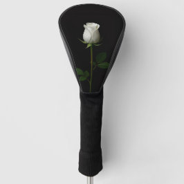 Black 4 Luxe Golf Driver Cover, Pure White Rose