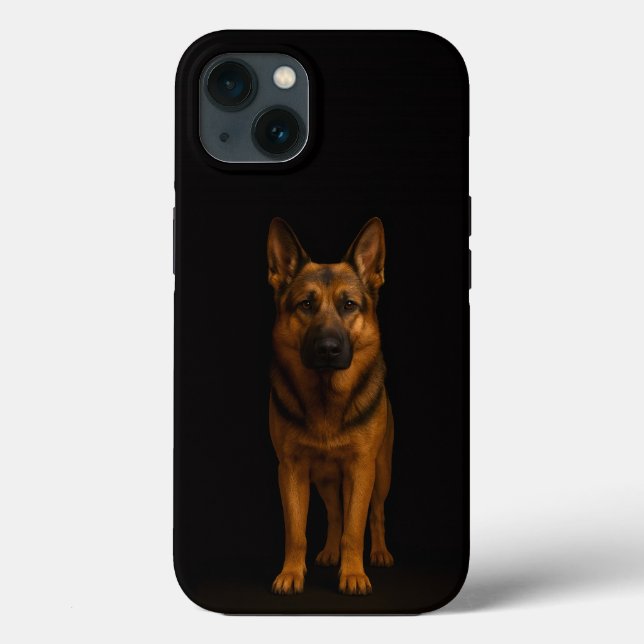 Black 4 Luxe iPhone 13, Cão Pastor Alemão (Verso)