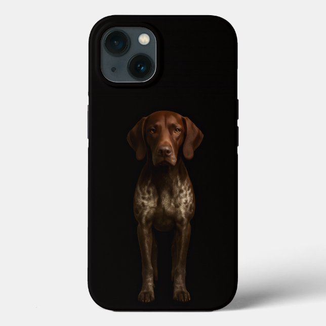 Black 4 Luxe iPhone 13, Cão Pointer Alemão (Verso)