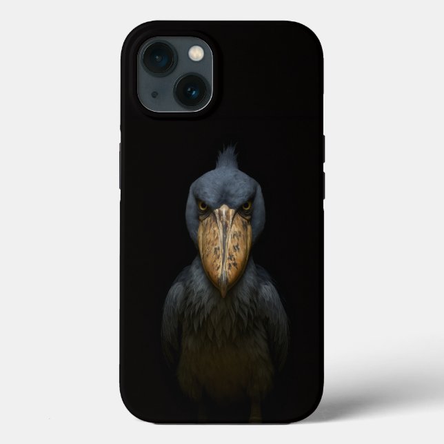 Black 4 Luxe iPhone 13, Exotic Shoebill Bird (Verso)