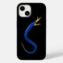 Black 4 Luxe iPhone 14 Case-Mate, Enguia Azul Fita