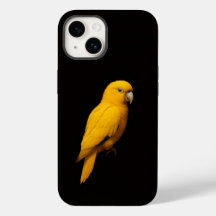 Black 4 Luxe iPhone 14 Case-Mate, Periquito Dourad