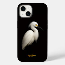 Black 4 Luxe iPhone 14 Case-Mate, Snowy Egret