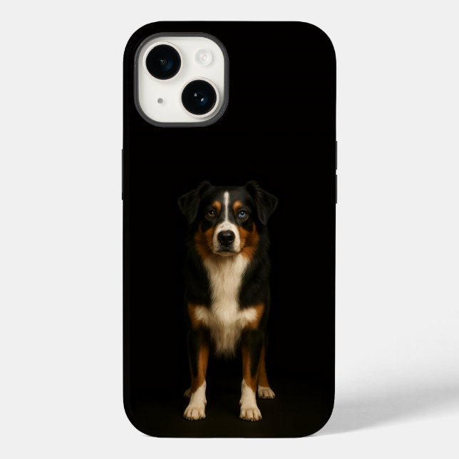 Black 4 Luxe iPhone 14 Mate, Aussie Shepherd (Verso)