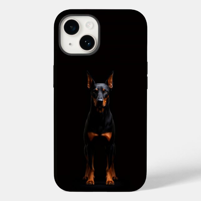 Black 4 Luxe iPhone 14 Mate, Guardião Doberman (Verso)