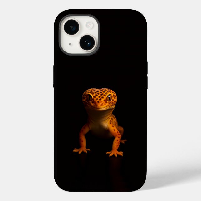 Black 4 Luxe iPhone 14 Mate, Lagartixa Leopardo (Verso)