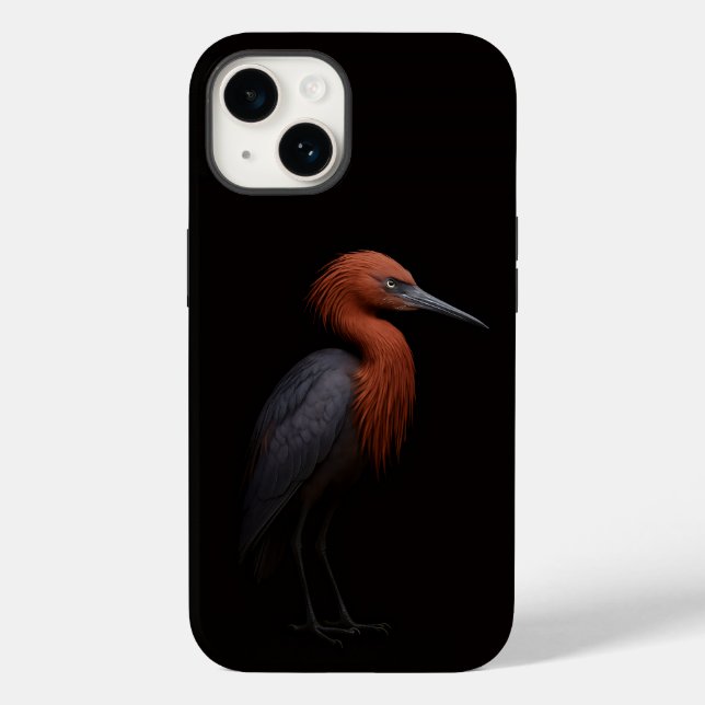 Black 4 Luxe iPhone 14 Mate, Reddish Egret (Verso)