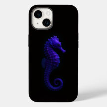 Black 4 Luxe iPhone 14 Mate, Violet Seahorse