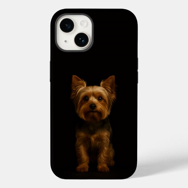 Black 4 Luxe iPhone 14 Mate, Yorkshire Terrier (Verso)