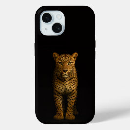 Black 4 Luxe iPhone 15 Case, Majestic Leopard