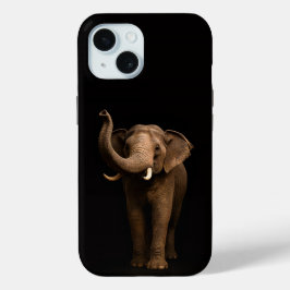 Black 4 Luxe iPhone 15 Case, Mighty Elephant