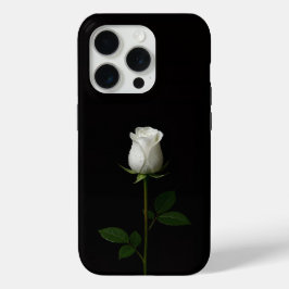 Black 4 Luxe iPhone 15 Pro Mate, Pure White Rose