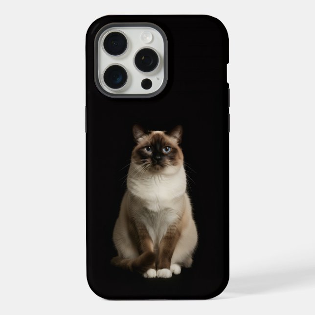 Black 4 Luxe iPhone 15 Pro Max, Gato Birmanês (Verso)