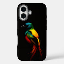 Black 4 Luxe iPhone 16 Case-Mate, Rainbow Bird