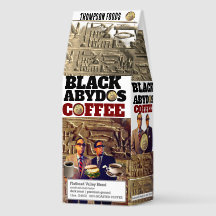 BLACK ABYDOS Coffee, 12oz Bag, Dark Roast, Flath
