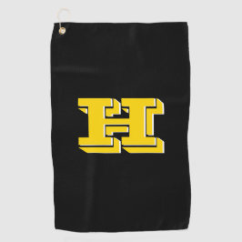 Black and Gold College Varsity Colors Golf Towel